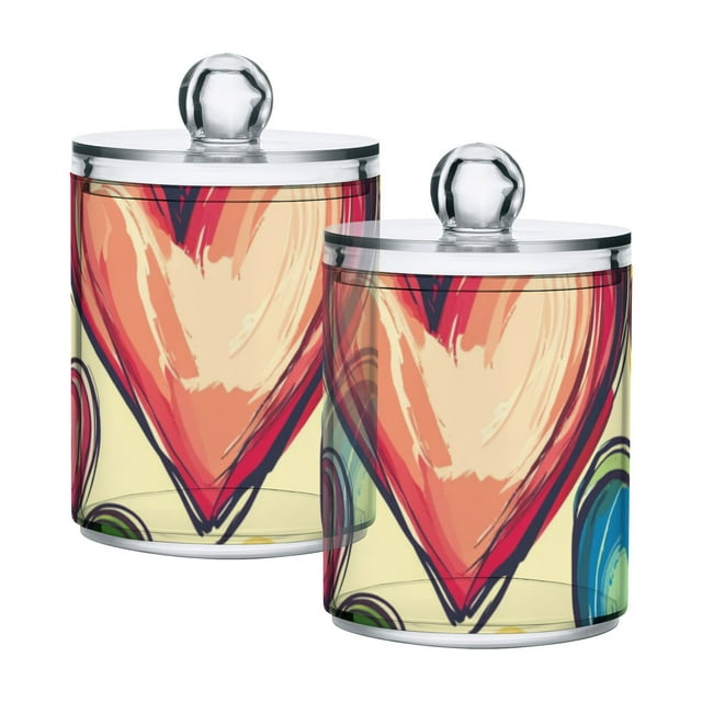 High-value clear storage jars keep life organized and within reach! Colorful Hearts Pattern