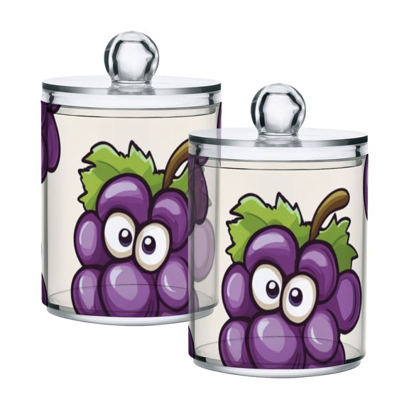 High-value clear storage jars keep life organized and within reach! Cute Cartoon Grapes