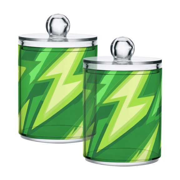 High-value clear storage jars keep life organized and within reach! Green Lightning Pattern