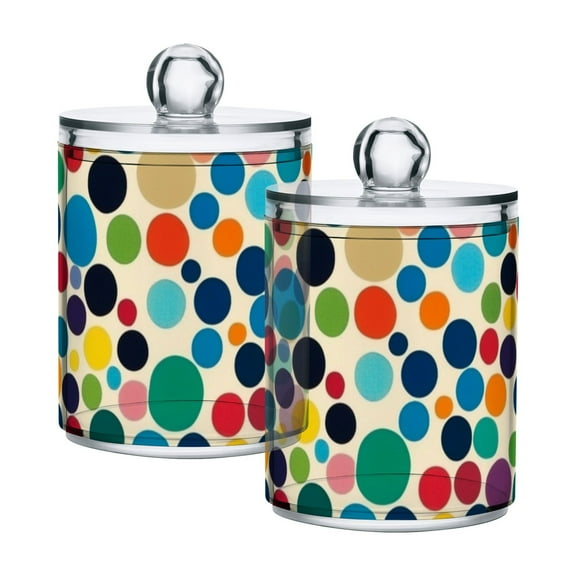 High-value clear storage jars keep life organized and within reach! Multicolor Polka Dots
