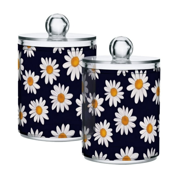 High-value clear storage jars keep life organized and within reach! Navy Small Daisy