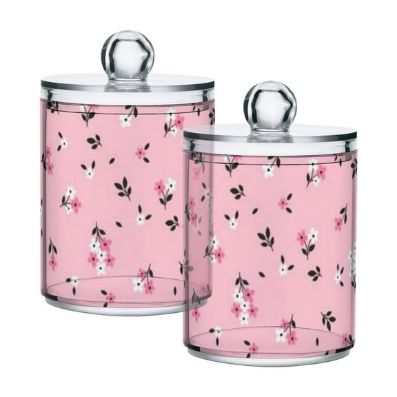 High-value clear storage jars keep life organized and within reach! Pink Flores