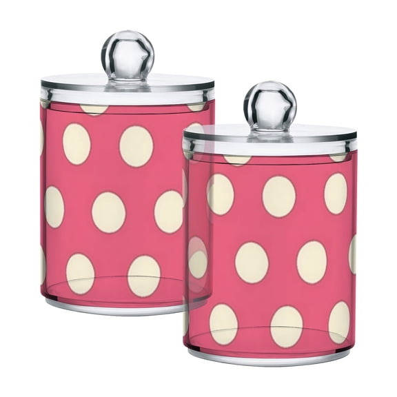 High-value clear storage jars keep life organized and within reach! Pink Polka Dot Pattern