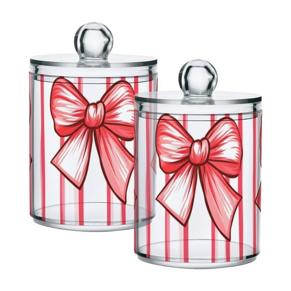 High-value clear storage jars keep life organized and within reach! Red Bows