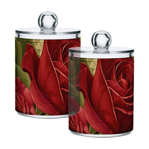 High-value clear storage jars keep life organized and within reach! Red Rose Pink Tulips