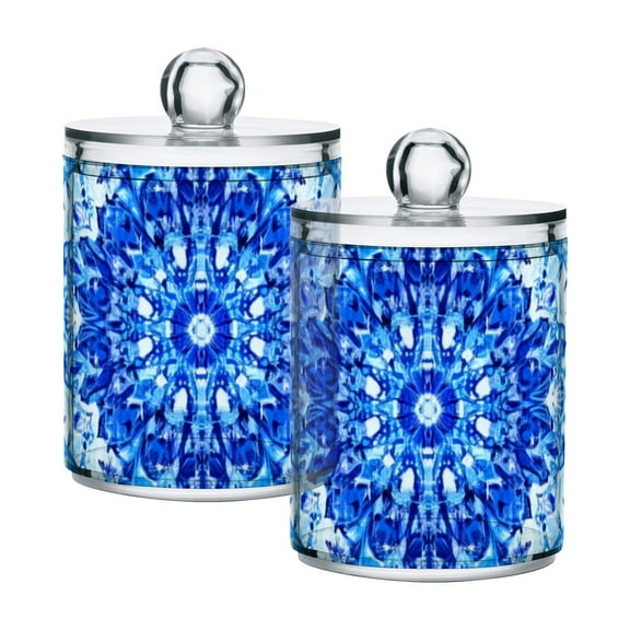 High-value clear storage jars keep life organized and within reach! Sky Blue Kaleidoscope Pattern
