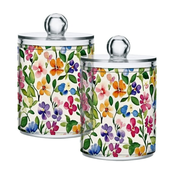 High-value clear storage jars keep life organized and within reach! Watercolor Floral
