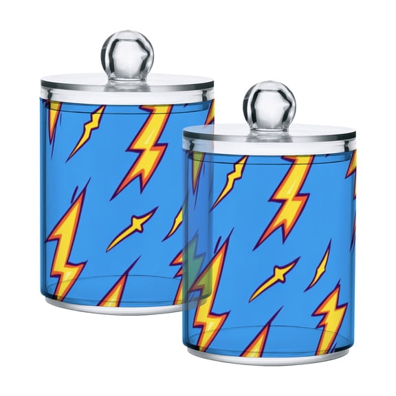 High-value clear storage jars keep life organized and within reach! Yellow Lightning Bolt