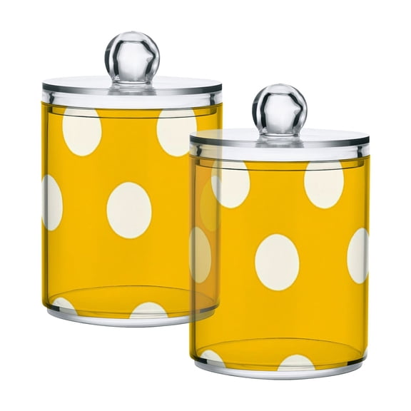 High-value clear storage jars keep life organized and within reach! Yellow Polka Dot Pattern