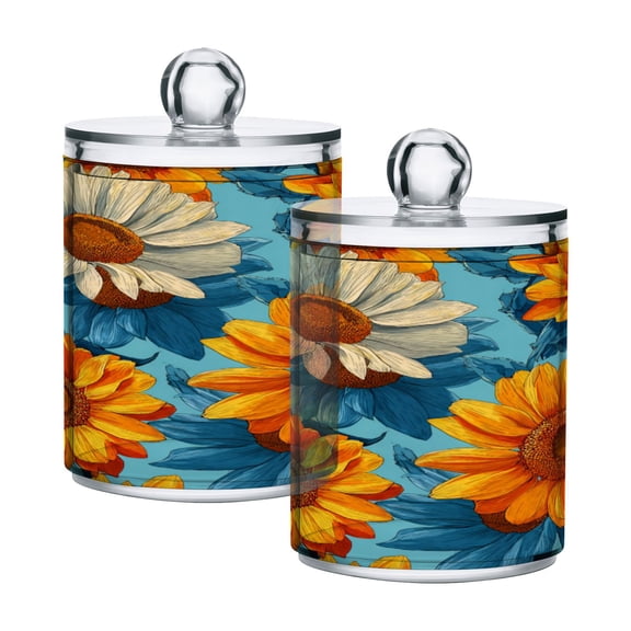 High-value clear storage jars keep life organized and within reach one sizex2 Blue and Yellow Beautiful Sunflowers