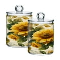 thumbnail image 1 of High-value clear storage jars keep life organized and within reach one sizex2 Bright Vintage Sunflowers, 1 of 7