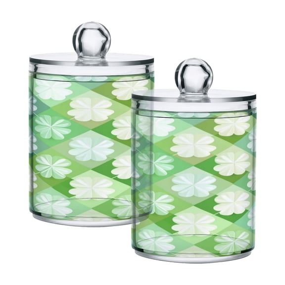 High-value clear storage jars keep life organized and within reach one sizex2 Diamond-shaped Four-leaf Clover