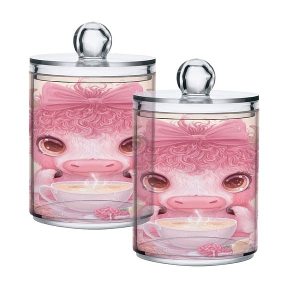 High-value clear storage jars keep life organized and within reach one sizex2 Pink-haired Cow