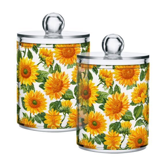 High-value clear storage jars keep life organized and within reach one sizex2 Sunflower Cluster Print