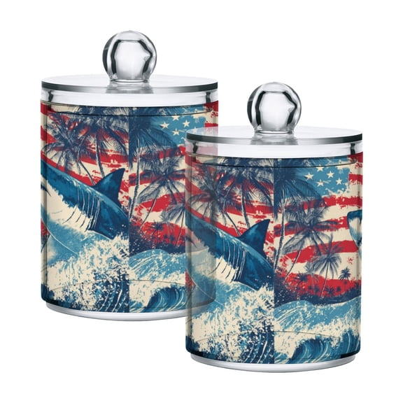 High-value clear storage jars keep life organized and within reach one sizex2 Tropical Shark Pattern