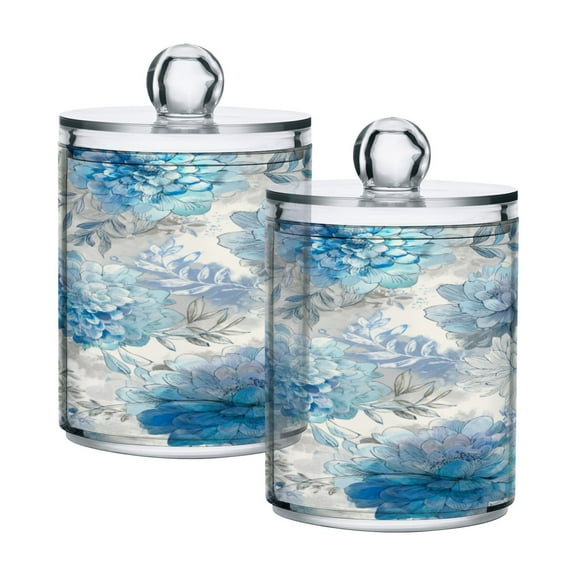 High-value clear storage jars keep life organized and within reach one sizex4 Bright Blue Blooming Peonies