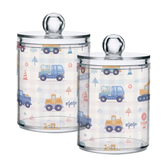 High-value clear storage jars keep life organized and within reach one sizex4 Cute Construction Vehicles Pattern