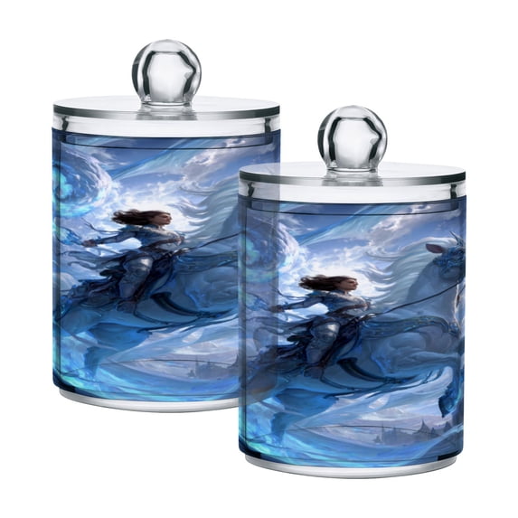 High-value clear storage jars keep life organized and within reach one sizex4 Handsome White Horse and Warrior