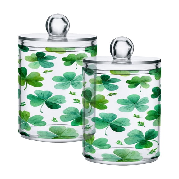 High-value clear storage jars keep life organized and within reach one sizex4 Shamrocks and Clovers Pattern