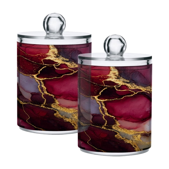 High-value clear storage jars keep life organized and within reach one sizex4 Wine-red Marble