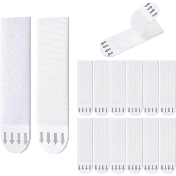 High-viscosity Moisture-proof Mounting Strips, Easy-to-install Damage Free No Nails Picture Hanging Kit, Heavy Duty Adhesive Hooks For   Surfaces (12 Pairs)