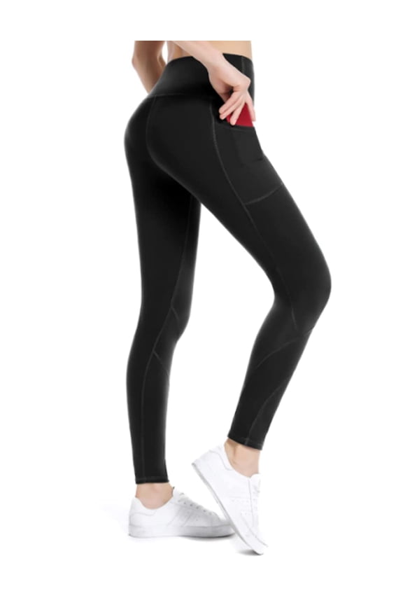 High waist tummy control black legging with 3 Pockets