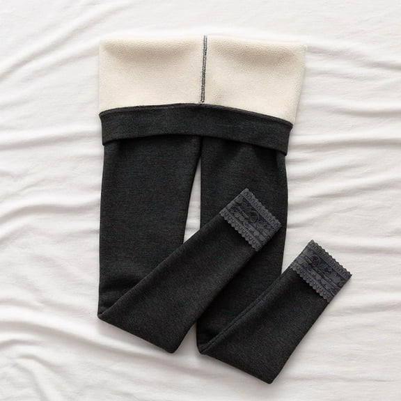 High-waisted Threaded Slim-fitting Thickened Warm Leggings 1773656643097739