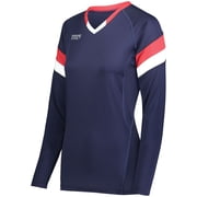 High5 Girls Truhit Tri-Color Long Sleeve Jersey 342243 Power Blue/Black/White M