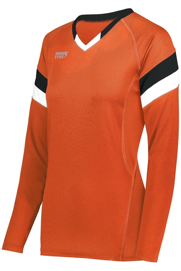 High5 Ladies Truhit Tri-Color Long Sleeve Jersey 342242 Maroon/Black/White Xl