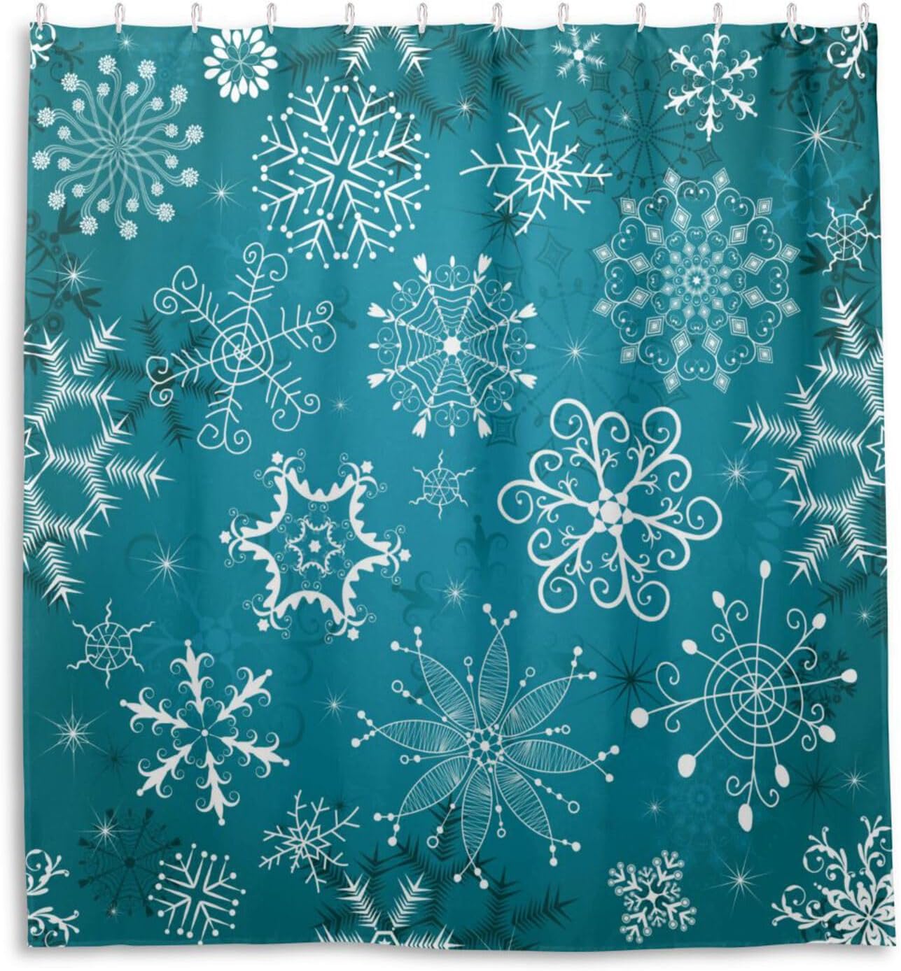 HighCool Dark Blue Christmas Snowflakes Shower Curtain 66 x 72 inch