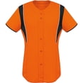 thumbnail image 1 of HighFive 312142 Faux Front Jersey - Women'S, Orange/Black/White, XL, 1 of 1