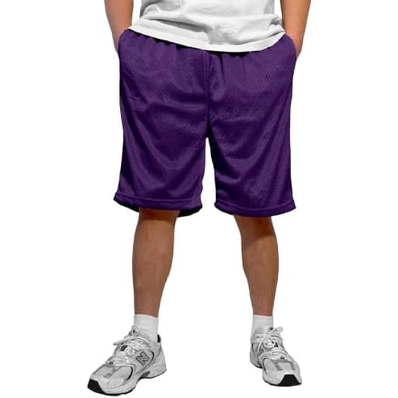 HighFundamental Men's Athletic Mesh Shorts with Drawstring 2 Pockets Lightweight Gym Workout Wear Basketball Shorts 8" Inseam