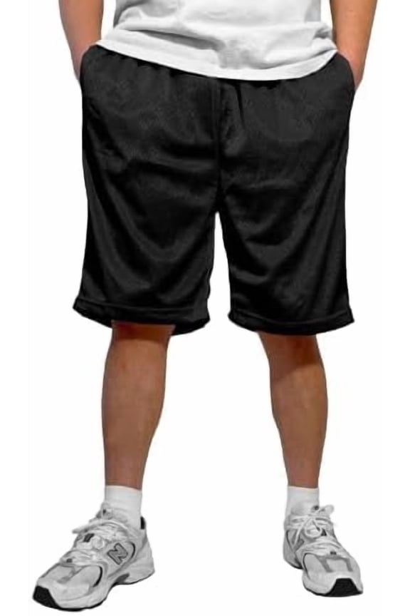 Men's Athletic Mesh Shorts with Drawstring 2 Pockets Lightweight Gym Workout Wear Basketball Shorts 8" Inseam