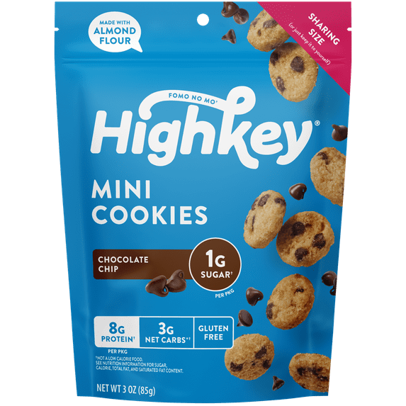 HighKey Chocolate Chip Mini Cookies, Gluten-Free, 3 oz
