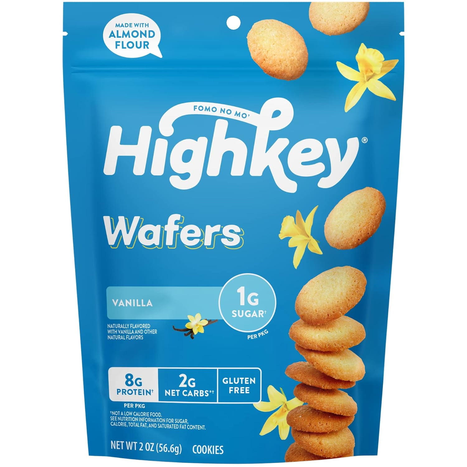 HighKey Gluten Free Vanilla Wafer Cookies Low Carb Keto Snack Sugar