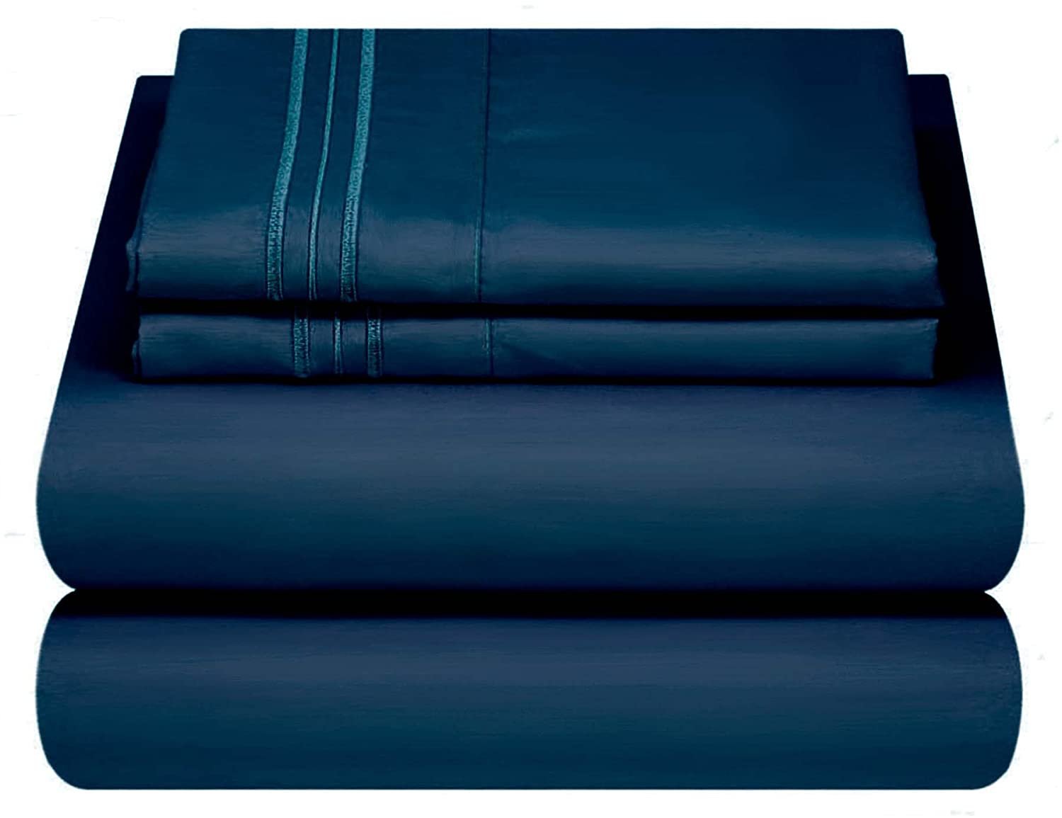 HighKey Home Luxury Embroidered Sheet Set, 1800 Series Double Brushed
