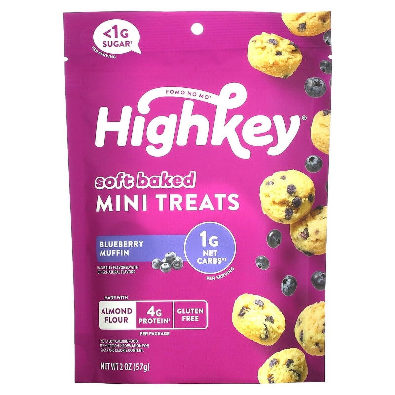 HighKey Soft Baked Mini Treats Blueberry Muffin 2 oz (57 g) Pack of 3