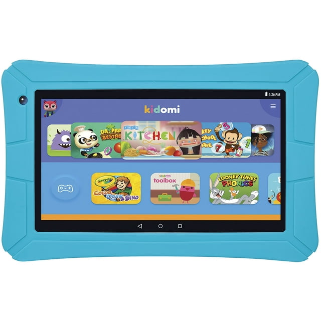 HighQ 7" Learning Tab Jr. featuring Kidomi, Gel Case Included, Quad Core Processor, 8GB Storage, Android 8.1 Go Edition, Dual Cameras, Kidomi Free Trial Included, Blue