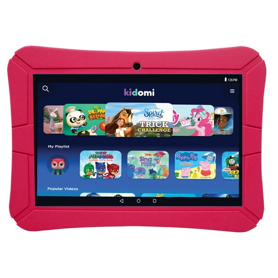 HighQ Learning Tab featuring Kidomi, 8" Tablet, Water Resistant, Gel Case Included, Android 8.1 Go Edition, Red