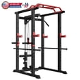 thumbnail image 1 of HighSound Power Cage Squat Rack Stands Gym Equipment 1000-Pound Capacity Exercise Olympic, 1 of 6