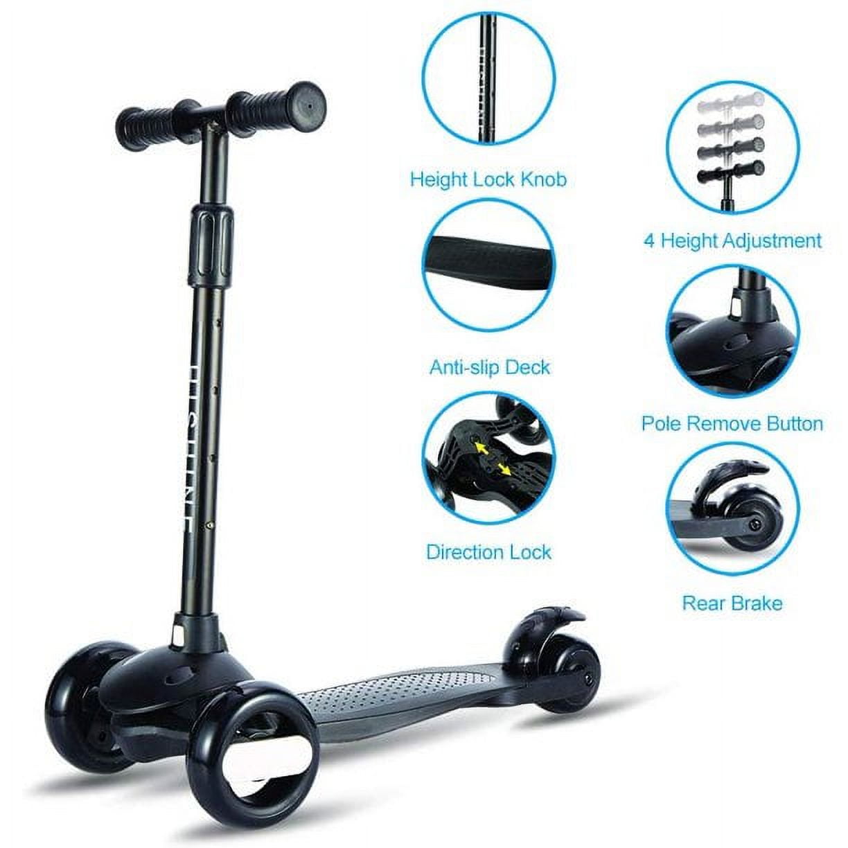 HighTech Mega GlideKick Scooter With Light - Black