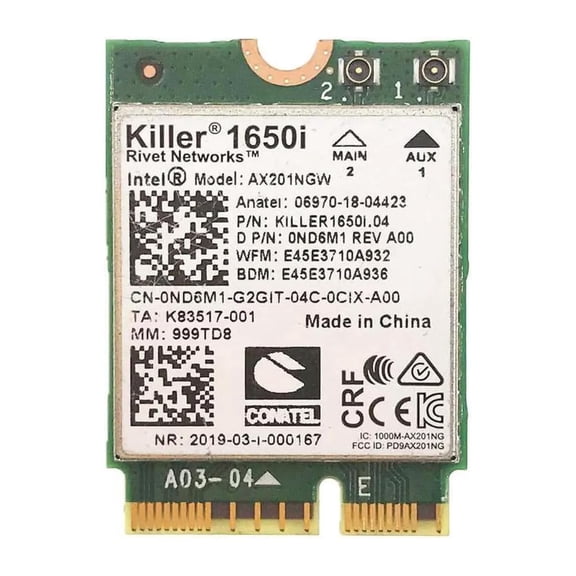 HighZer0 Electronics AX1650i Killer Series WiFi 6 Adapter | Gaming WiFi Adapter | CNVio2 M.2 Wifi Card | 2.4 Gbps WiFi for PC | Bluetooth 5.2 Support | Requires Intel 10th+ Gen CPU