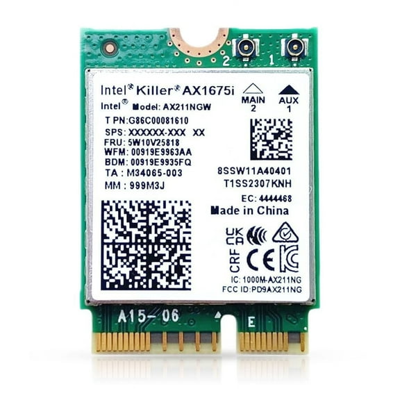 HighZer0 Electronics AX1675i Killer Series Upgraded WiFi 6E Adapter | Gaming WiFi Adapter | CNVio2 M.2 Wifi Card | 2.4 Gbps WiFi for PC | Bluetooth 5.3 Support | Requires Intel 11th+ Gen CPU