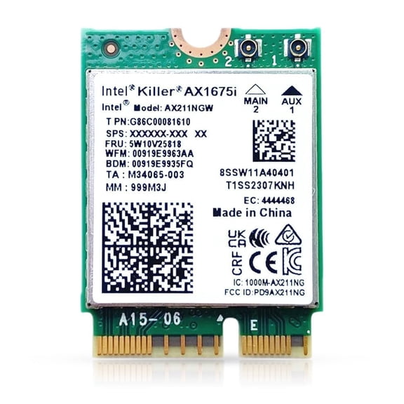 HighZer0 Electronics AX1675i Killer Series Upgraded WiFi 6E Adapter | Gaming WiFi Adapter | CNVio2 M.2 Wifi Card | 2.4 Gbps WiFi for PC | Bluetooth 5.3 Support | Requires Intel 11th+ Gen CPU