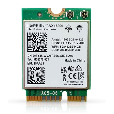 HighZer0 Electronics AX1690i Killer Series Upgraded WiFi 6E Adapter | Gaming WiFi Adapter | CNVio2 M.2 Wifi Card | 3.0 Gbps WiFi for PC | Bluetooth 5.3 Support | Requires Intel 12th+ Gen CPU