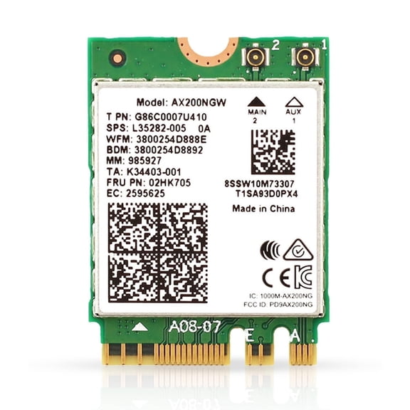 HighZer0 Electronics AX200 Wi-Fi 6 Adapter | Dual-Band 802.11ax M.2 Wifi Card for PC | Up to 2.4 Gbps | No vPro | Supports Bluetooth 5.2 & Intel, AMD, Windows 10/11, Linux AX200NGW