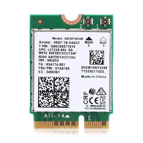 HighZer0 Electronics AX201 WiFi 6 Card | Dual Band Wi-Fi | 2.4 Gbps | CNVio2 M.2 Wifi Card for PC | Supports Bluetooth 5.2 | Requires Intel 10th+ Gen CPU with Windows 10+ or Linux | AX201NGW