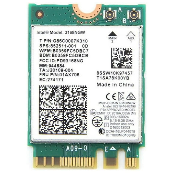 HighZer0 Electronics Wireless-AC 3168 Legacy Wi-Fi Adapter | 433Mbps WiFi with Bluetooth 4.2 | 2.4GHz & 5GHz Network Card | Supports Intel AMD Linux & Windows | 3168NGW Wireless Adapter