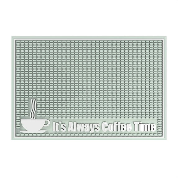 Highball & Chaser Premium Coffee Bar Mat 18in x 12in. 1cm Thick Durable and Stylish Bar Mat for Spills. Service Mat for Bars, Restaurants and Counter Top Dish Drying Mat, Glass Drying Mat (Mint Green)