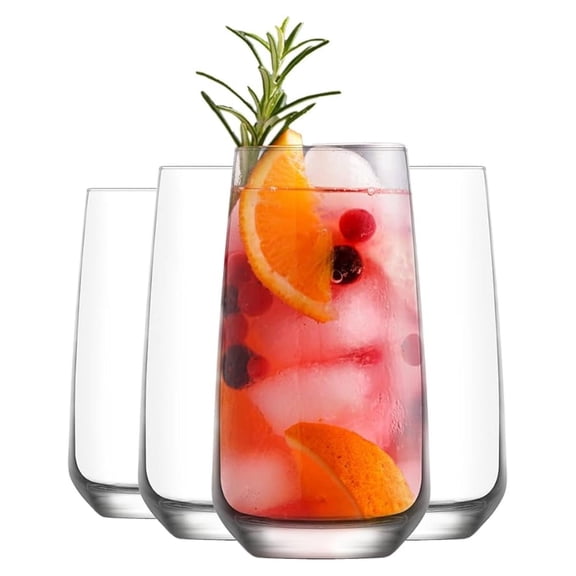 Highball Glassesof 6 | All-Purpose Long Drink Glasses | Ideal for Water, Juice, and|for Home, Parties, and Entertaining | 480 cc | 16.25 oz